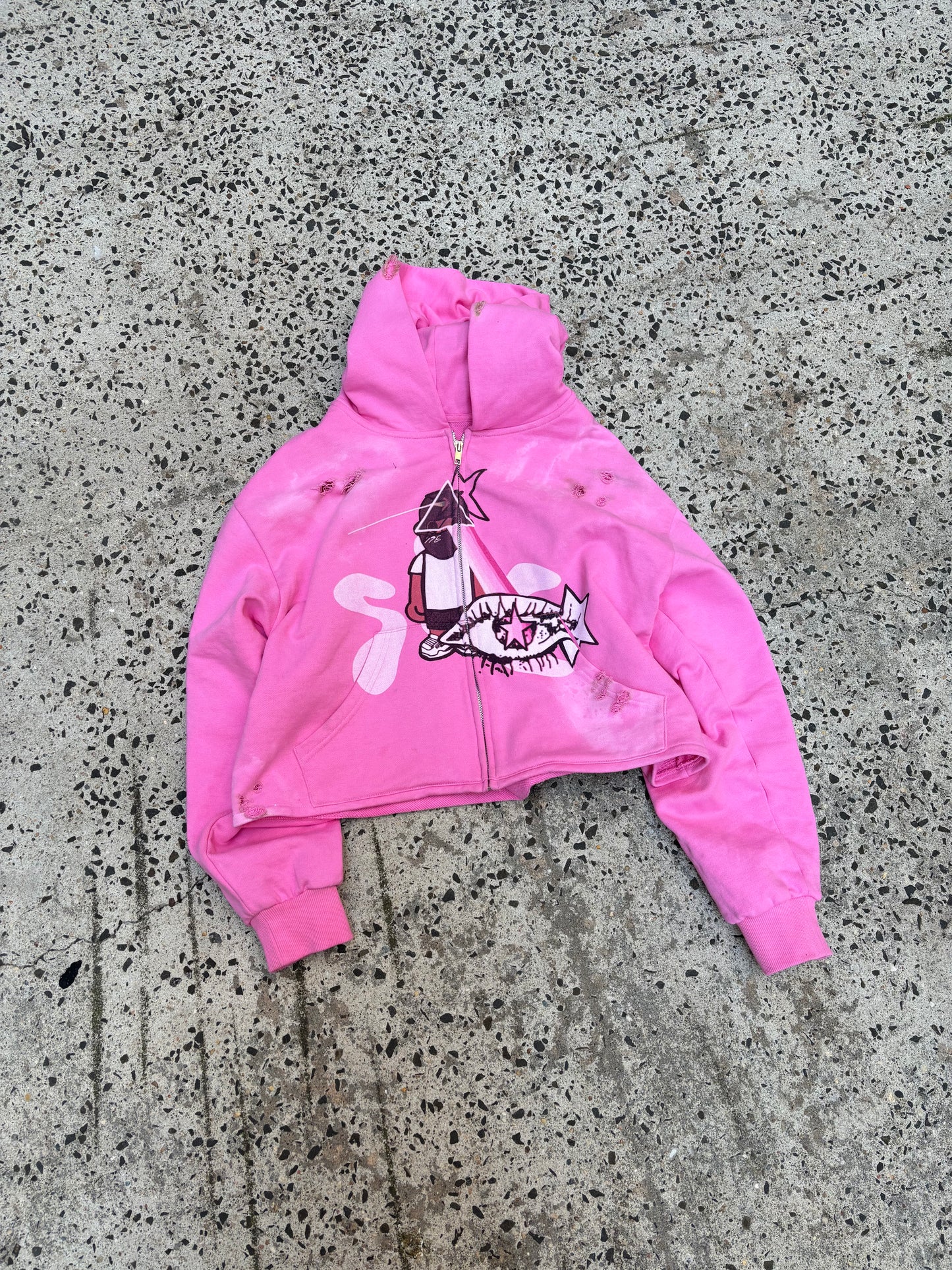 Southside Ent Cropped Pink Nina Hoodie