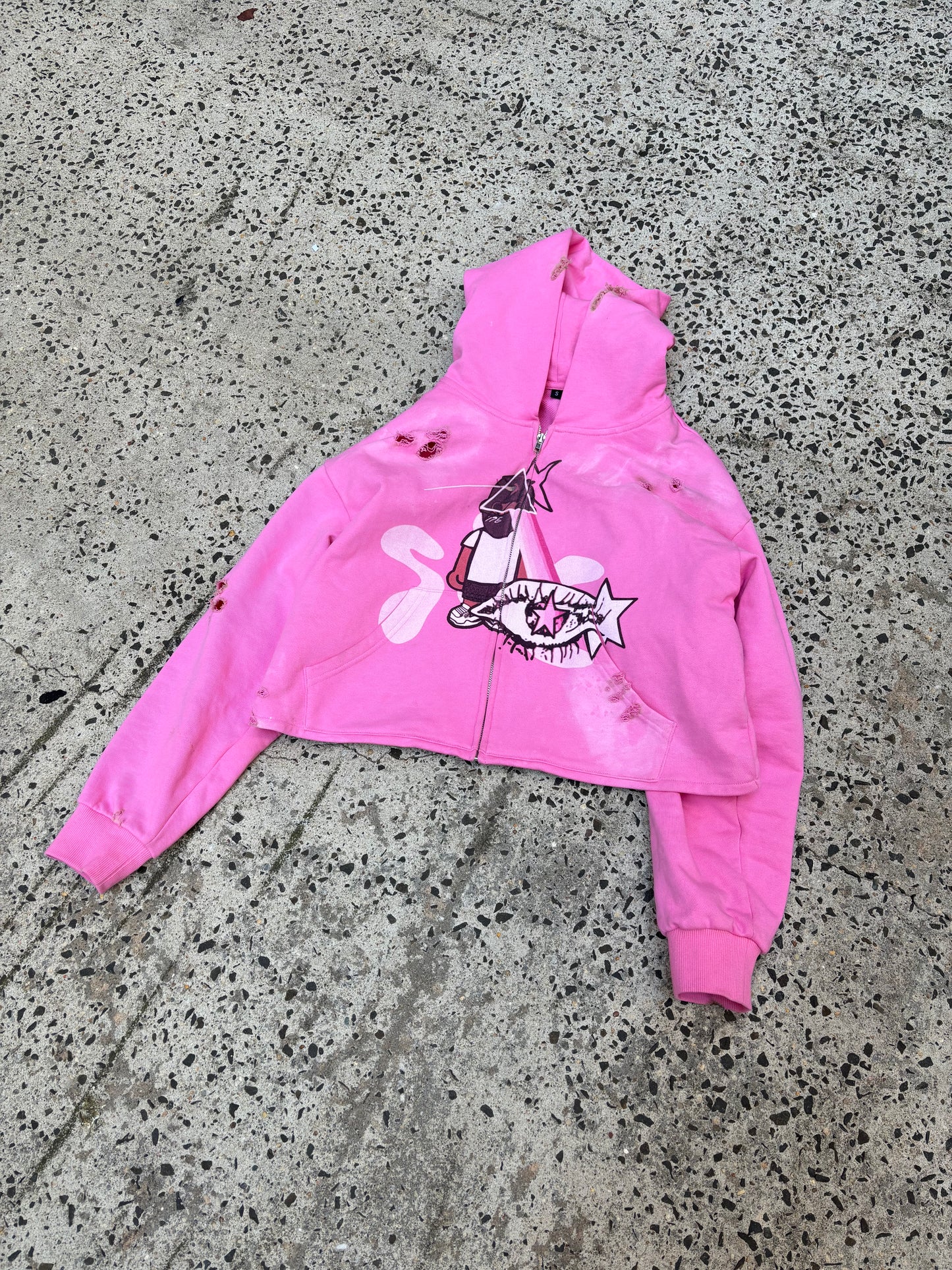 Southside Ent Cropped Pink Nina Hoodie