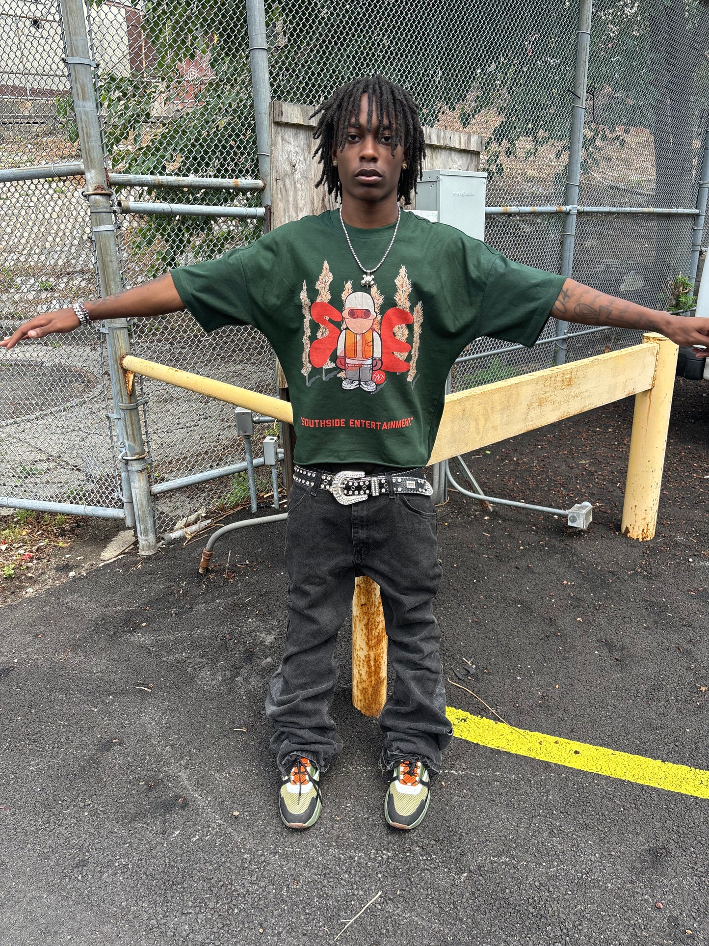 Southside Ent Olive Ranger Crop Tee