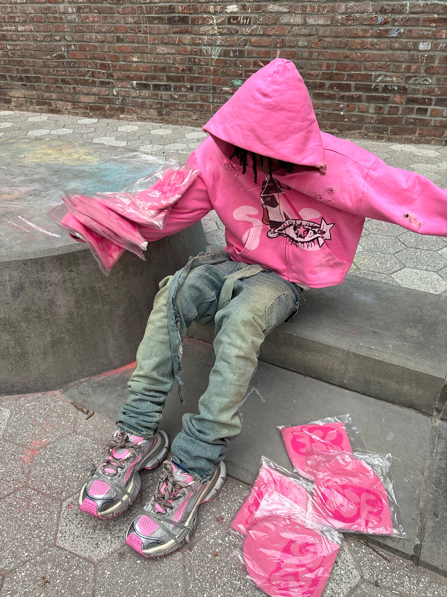 Southside Ent Cropped Pink Nina Hoodie