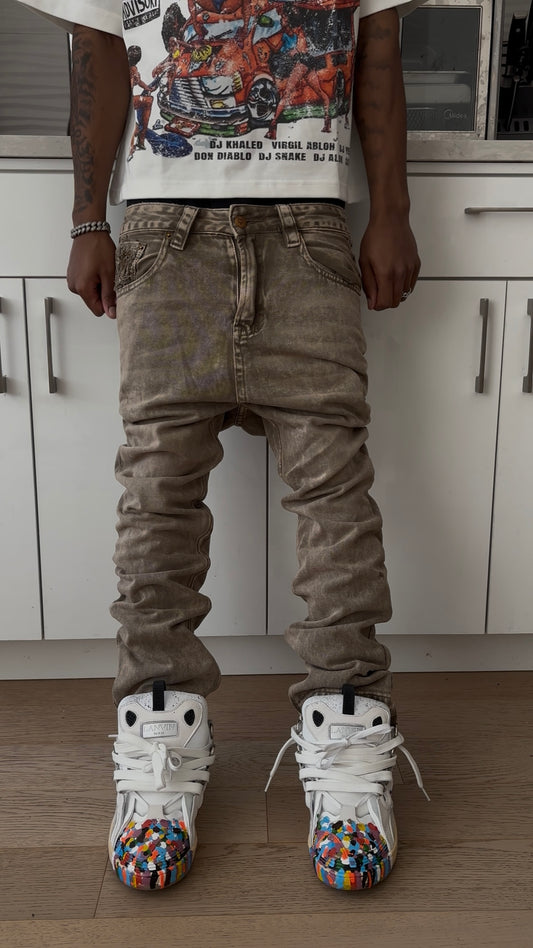 Kompy Stacked Khaki Denim