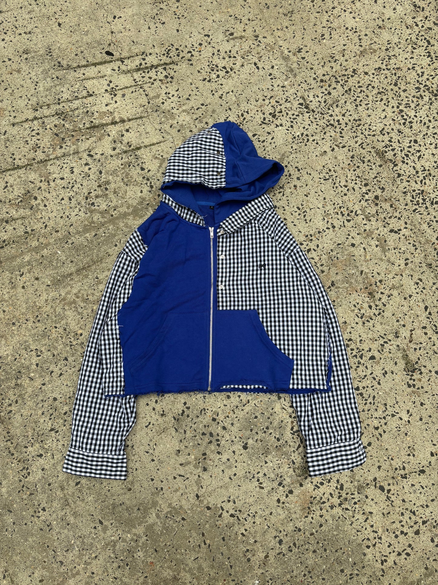 Kompy Plaid Cropped Hoodie