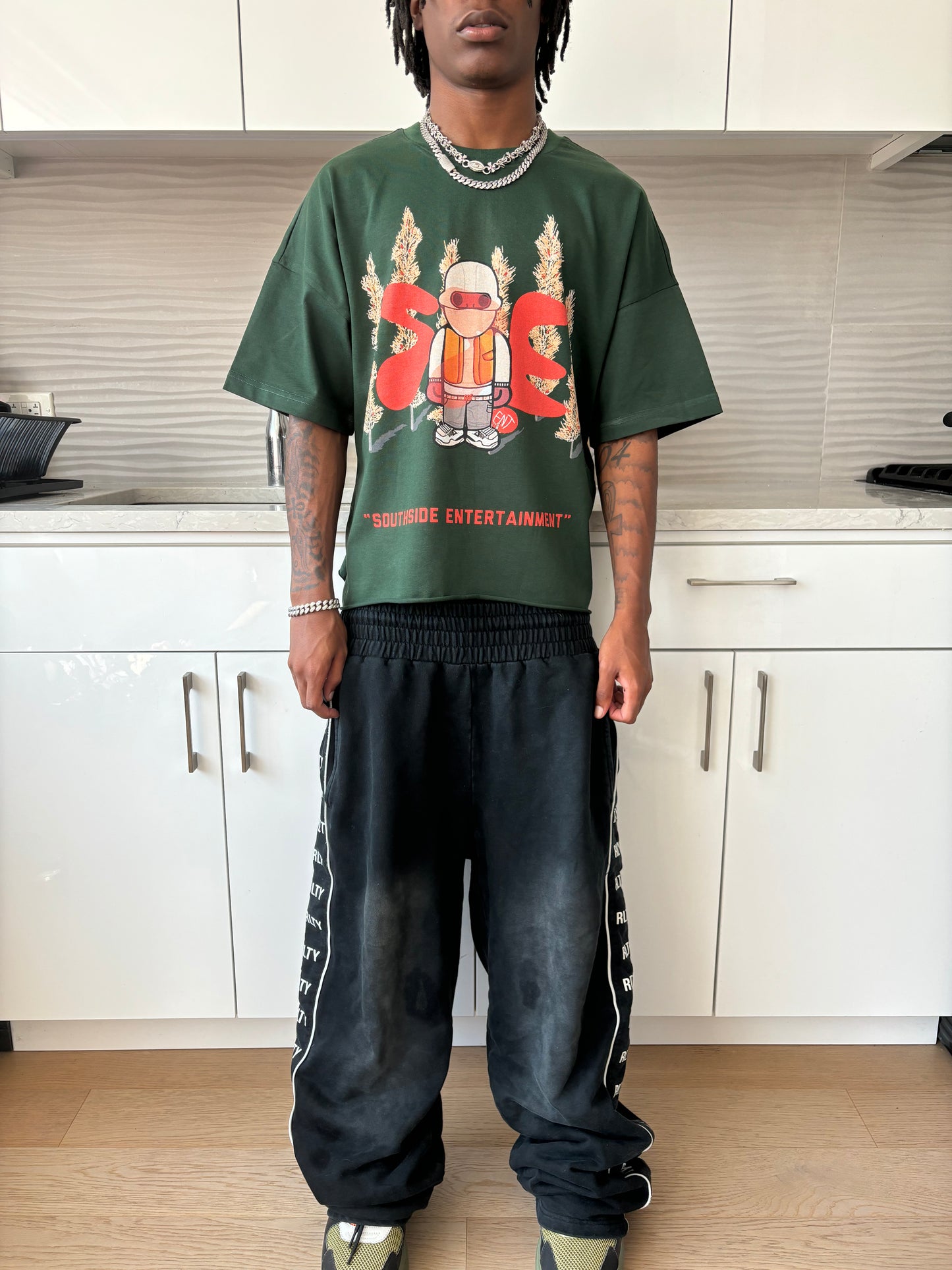 Southside Ent Olive Ranger Crop Tee